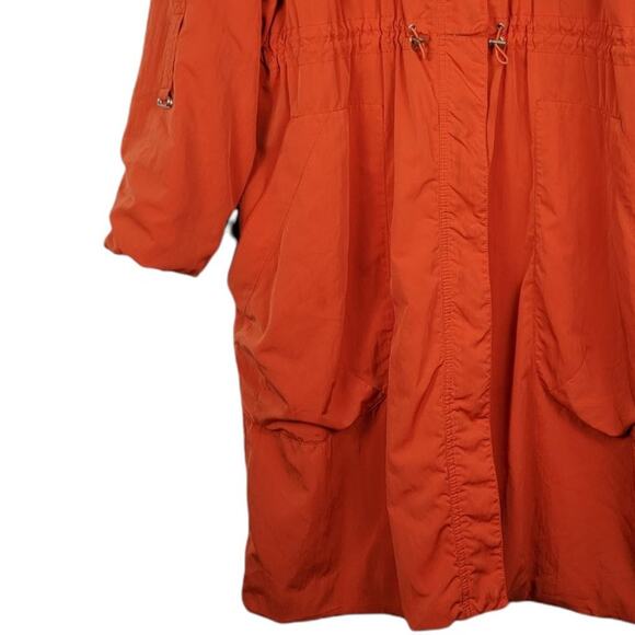 Victor by Victor Alfaro Orange Zipper All-Weather Trench Coat - L - Picture 6 of 6
